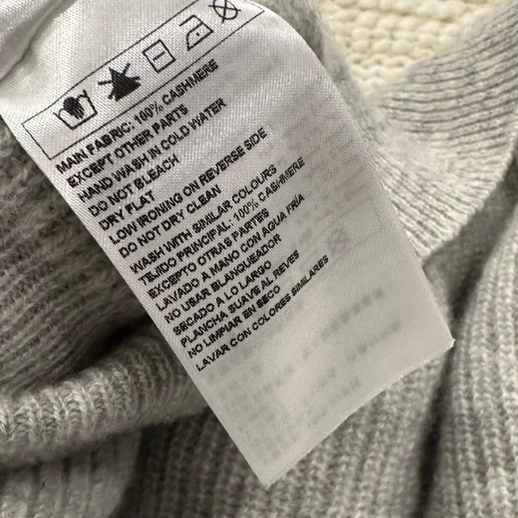 BA&SH 100% Cashmere “Cramy” Twist Back Ribbed Knit Sweater in Grey Sz S - Picture 9 of 14